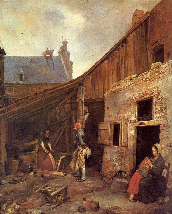 TERBORCH, Gerard The Family of the Stone Grinder sg France oil painting art